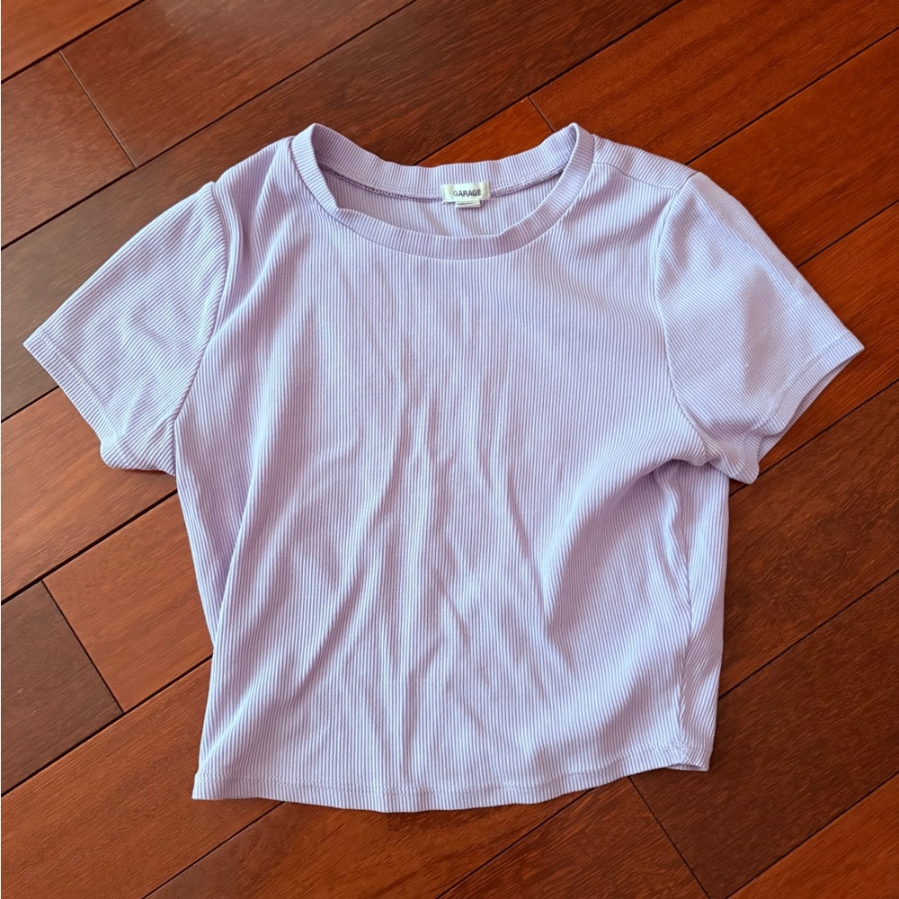 Garage Purple Ribbed Baby Tee